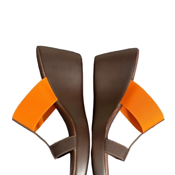 Patricia Green Wedge orange/brown Sandal size 38(8) - Picture 6 of 11